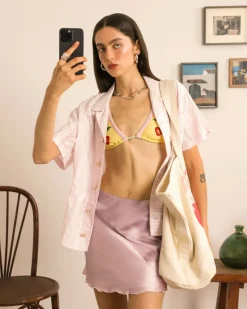 Nude Project Block Shirt Pink New