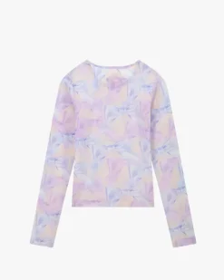 Nude Project Bow Mesh Top Lilac Best
