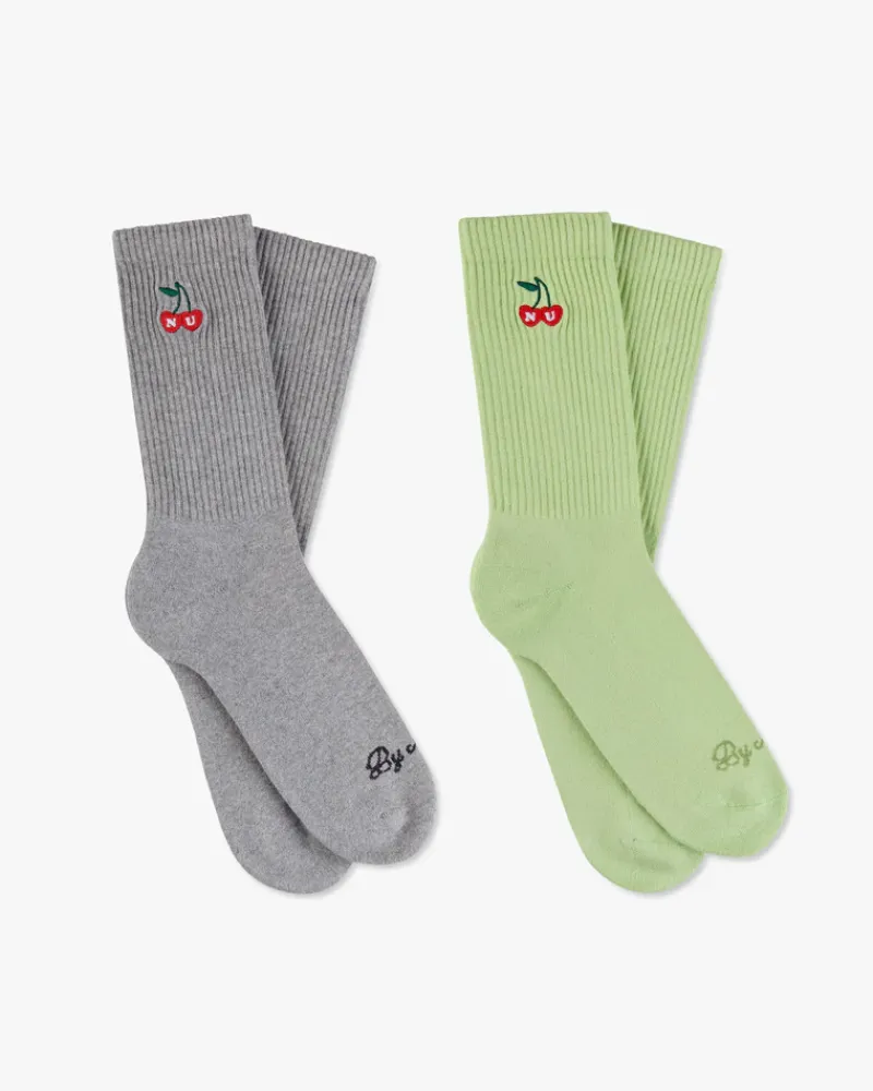 Nude Project Calcetines Quote Verde/Gris 2Xpack Clearance
