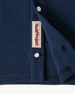 Nude Project Camisa Marbella Waflle Azul Marino Discount