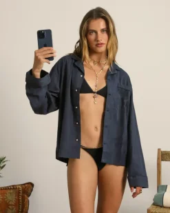 Nude Project Camisa Sleepy Azul Marino Hot