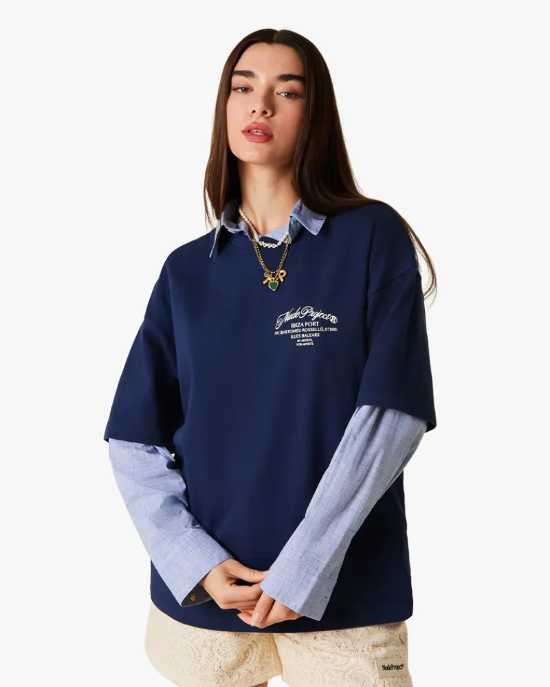 Nude Project Camiseta Azul Marino Locally Hated Best