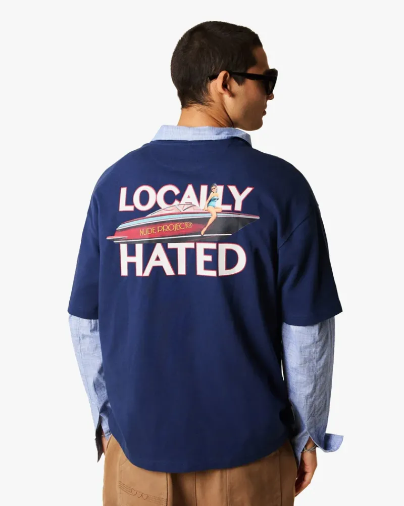 Nude Project Camiseta Azul Marino Locally Hated Best