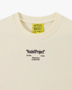 Nude Project Camiseta Calculator Blanco Crema New