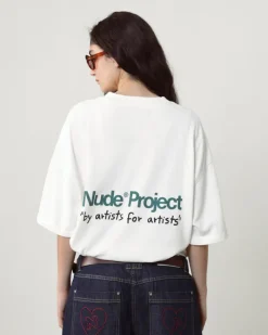 Nude Project Camiseta Cult Kid Blanco Crema Discount