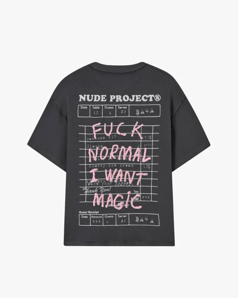 Nude Project Camiseta Fuck Normal Gris Oscuro Outlet