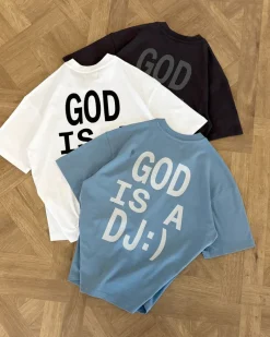 Nude Project Camiseta God is a DJ Blanca Clearance
