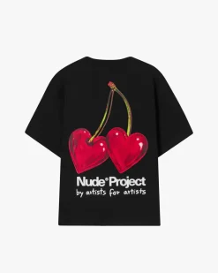 Nude Project Camiseta Juicy Cherry Negra Outlet