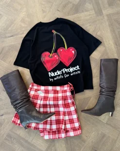 Nude Project Camiseta Juicy Cherry Negra Outlet