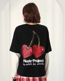Nude Project Camiseta Juicy Cherry Negra Outlet
