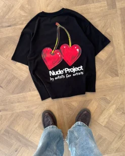Nude Project Camiseta Juicy Cherry Negra Outlet