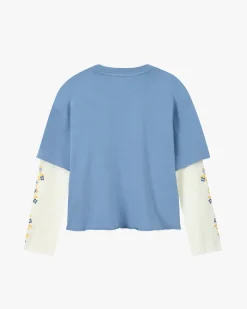 Nude Project Camiseta Manga Larga Patty Waffle Azul Discount