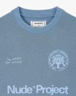 Nude Project Camiseta Manga Larga Patty Waffle Azul Discount