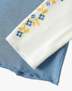Nude Project Camiseta Manga Larga Patty Waffle Azul Discount