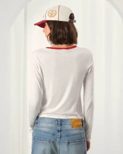 Nude Project Camiseta Manga Larga Poetic Blanco Crema Outlet