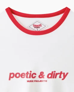 Nude Project Camiseta Manga Larga Poetic Blanco Crema Outlet