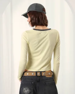 Nude Project Camiseta Manga Larga Poetic Amarilla Sale