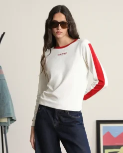Nude Project Camiseta Manga Larga Vintage Sports Blanca Outlet
