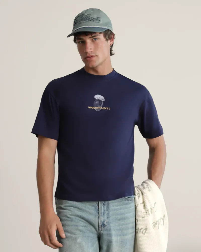 Nude Project Camiseta Mushroom Azul Marino Outlet
