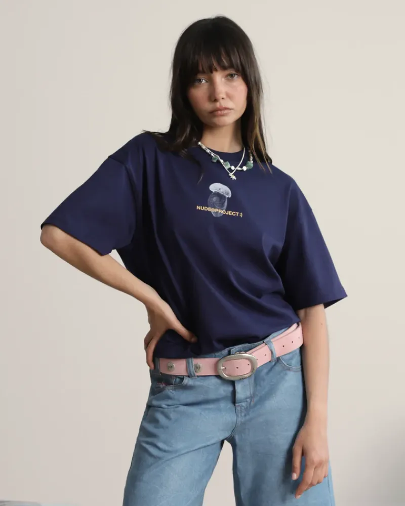 Nude Project Camiseta Mushroom Azul Marino Outlet