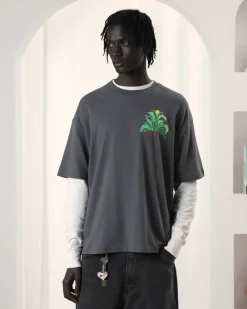 Nude Project Camiseta Plant Gris Oscuro
