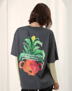 Nude Project Camiseta Plant Gris Oscuro