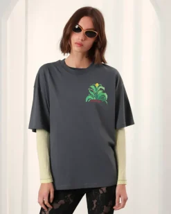 Nude Project Camiseta Plant Gris Oscuro