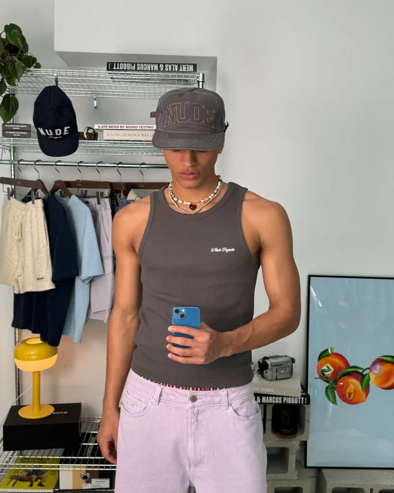 Nude Project Camiseta Tirantes Ss24 Beige/Gris Oscuro Online