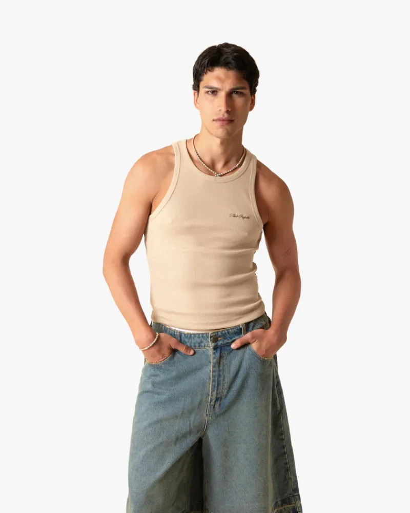 Nude Project Camiseta Tirantes Ss24 Beige/Gris Oscuro Online