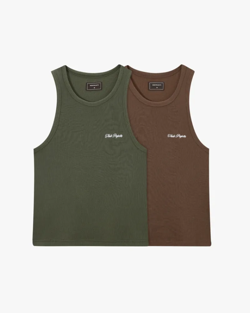 Nude Project Camiseta Tirantes Ss24 Verde/Marrón Hot