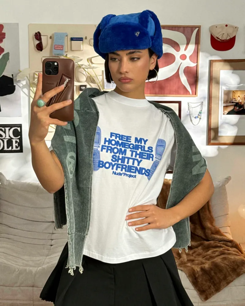 Nude Project Camiseta Type Shit Blanca Online