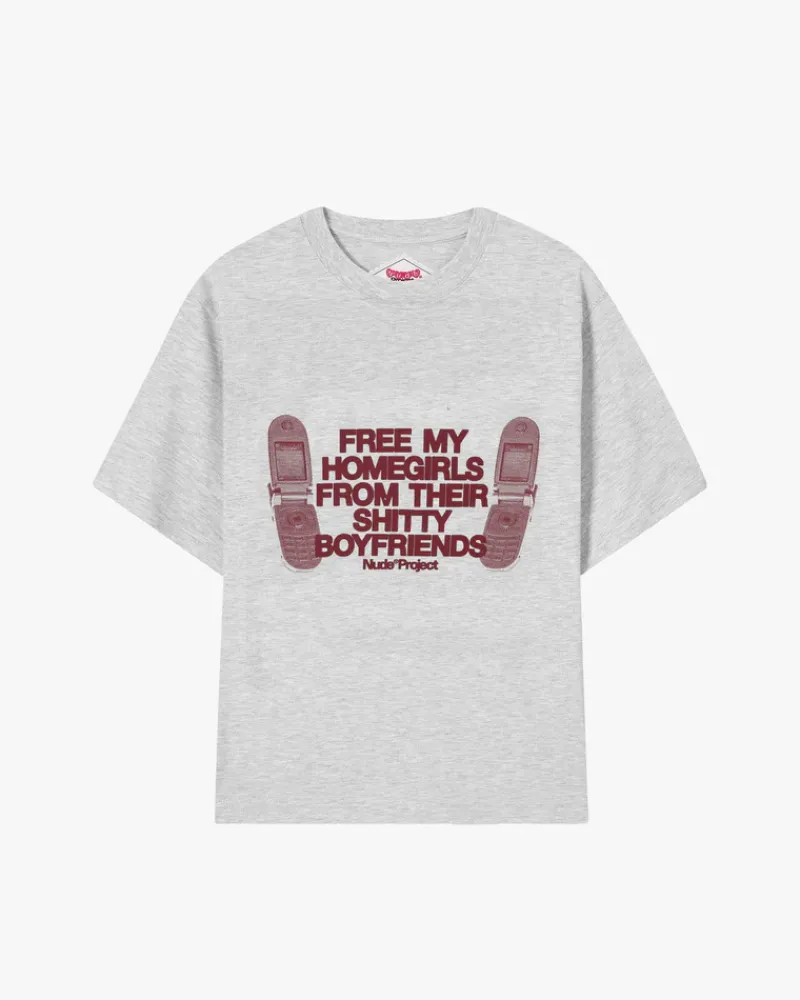 Nude Project Camiseta Type Shit Gris Best