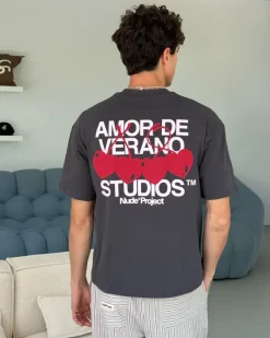 Nude Project Camiseta Xoxo Gris Oscuro Outlet