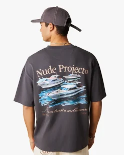 Nude Project Camiseta Yatch Club Gris Oscuro New