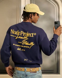 Nude Project Crewneck Global Soon Azul Marino Hot
