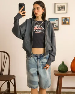 Nude Project Face Denim Shorts