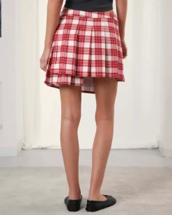 Nude Project Falda Cuadros Roja Outlet