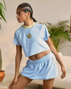 Nude Project Falda Samba Azul Cielo Discount