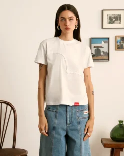 Nude Project Heart Slim Tee White Discount