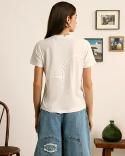 Nude Project Heart Slim Tee White Discount