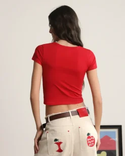 Nude Project Hearts Tee Red New