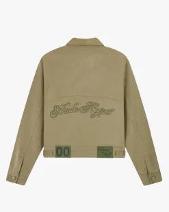 Nude Project Heavy Canvas Trucker Jacket Khaki Clearance