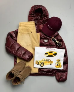 Nude Project Iconic Puffer Jacket Burgundy Hot