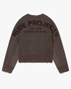 Nude Project Jersey Perfect Crop Marrón Outlet
