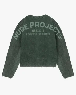 Nude Project Jersey Perfect Crop Verde Online