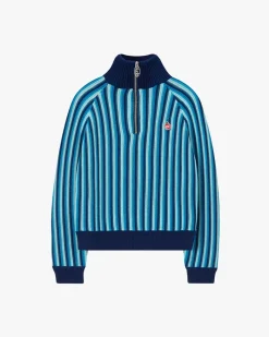 Nude Project Jersey Quarter Zip Teteo Azul