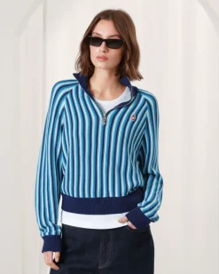 Nude Project Jersey Quarter Zip Teteo Azul