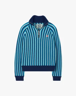 Nude Project Jersey Quarter Zip Teteo Azul