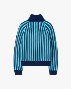 Nude Project Jersey Quarter Zip Teteo Azul
