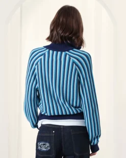 Nude Project Jersey Quarter Zip Teteo Azul